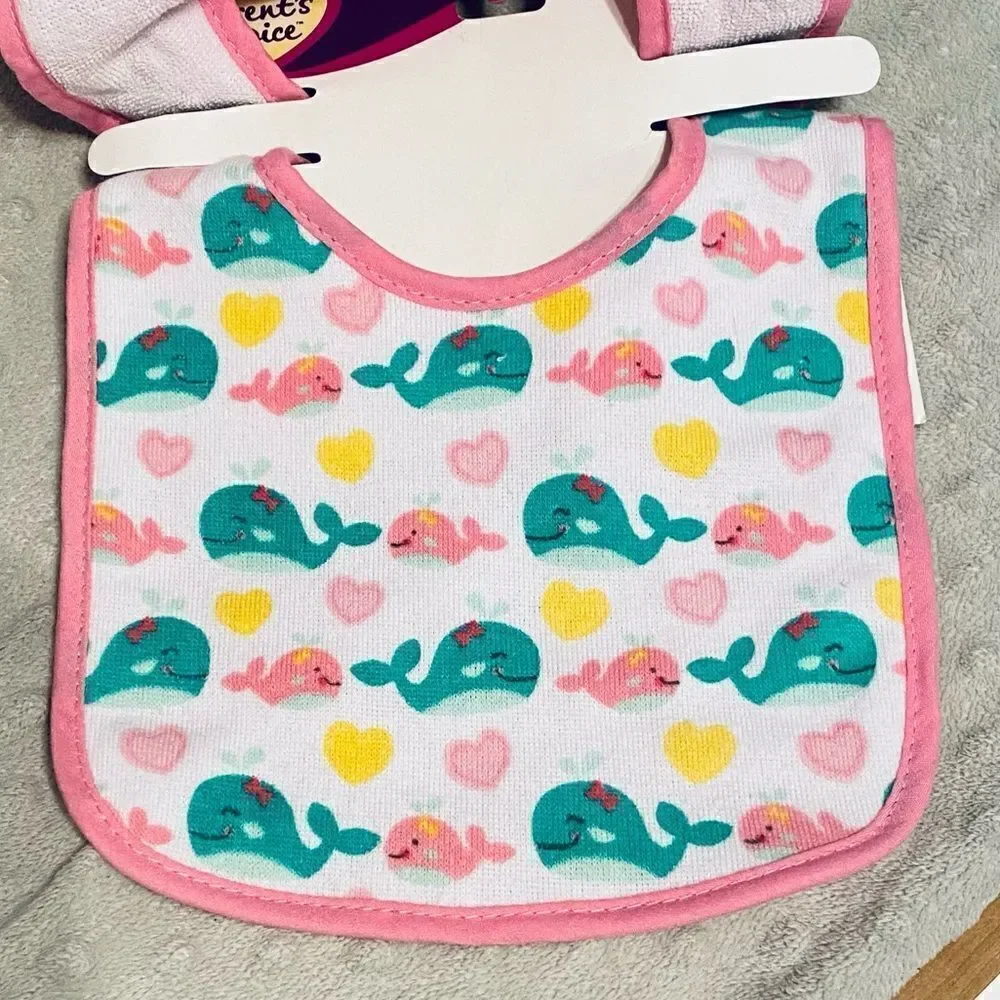 2 Pack Whale Baby Bibs